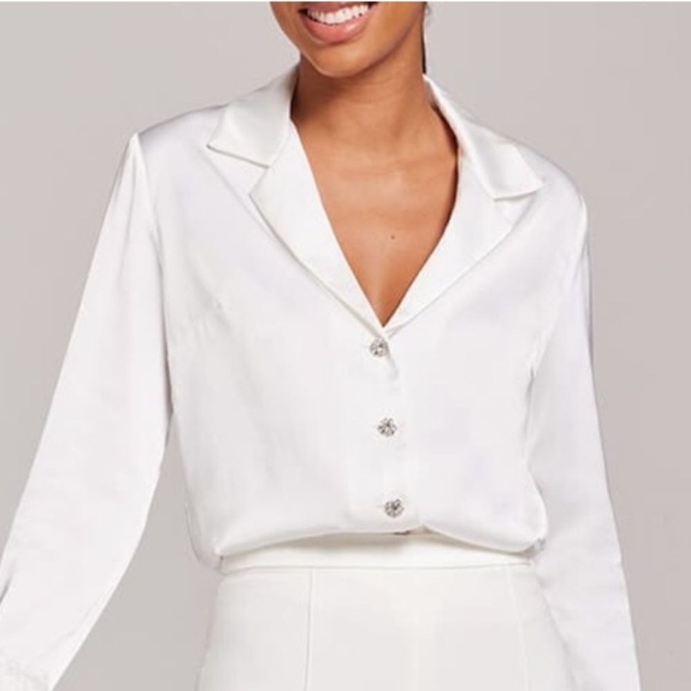 Nadine Merabi Taylor White Shirt NEW Size XXL